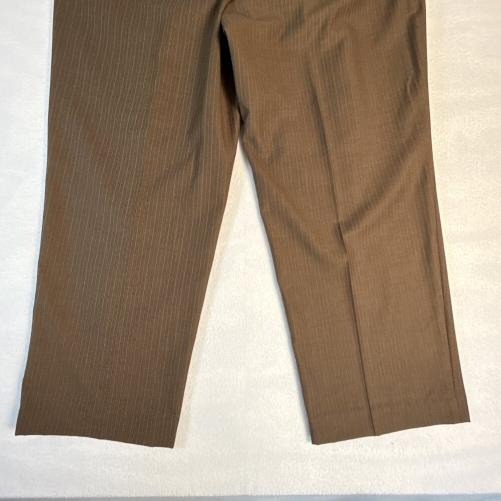Luca Rossi Italia Mens Brown Pinstripe Suit Dress Pants 42W x 29L‎ - Picture 10 of 11